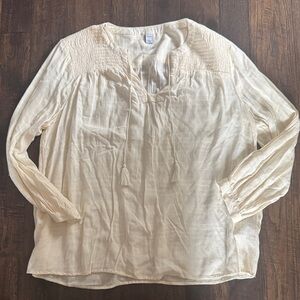 Old Navy Cream Textured Blouse